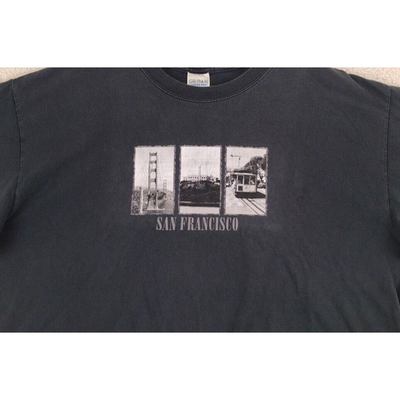 Vintage Gildan Black San Francisco Graphic T‎ Shirt Size XL - Picture 4 of 15